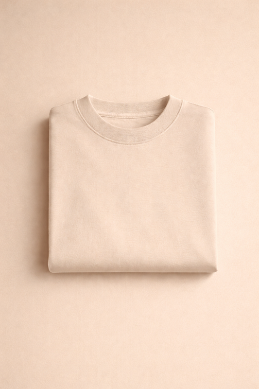 Desert Elite - Premium Beige Oversized Cotton Tee