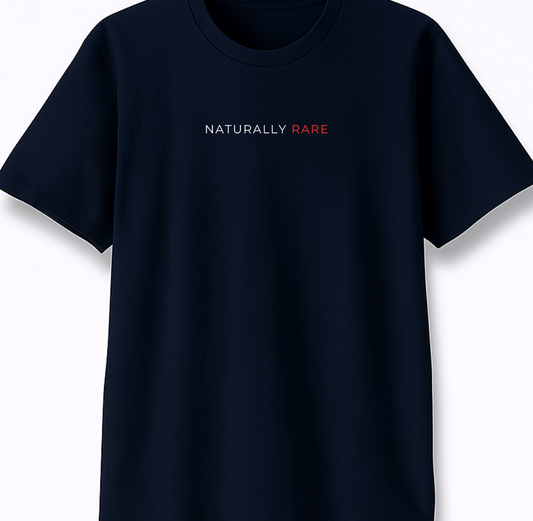 Naturally Rare - Premium Navy Blue Round Neck Tee