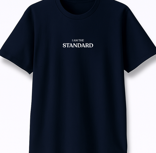 I Am The Standard - Premium Navy Blue Round Neck Tee