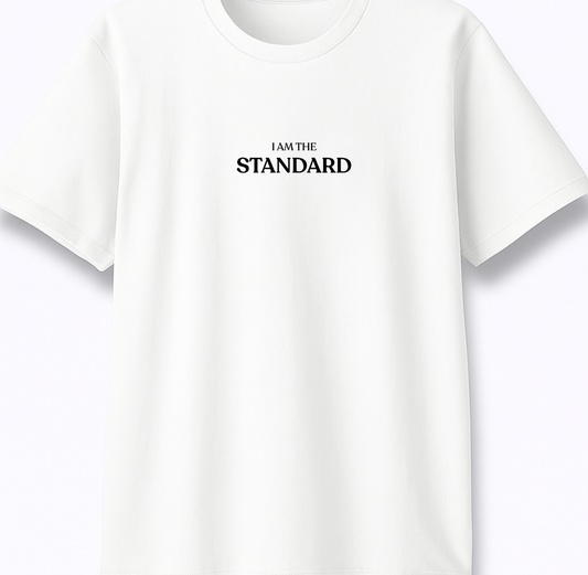 I Am The Standard - Premium White Round Neck Tee