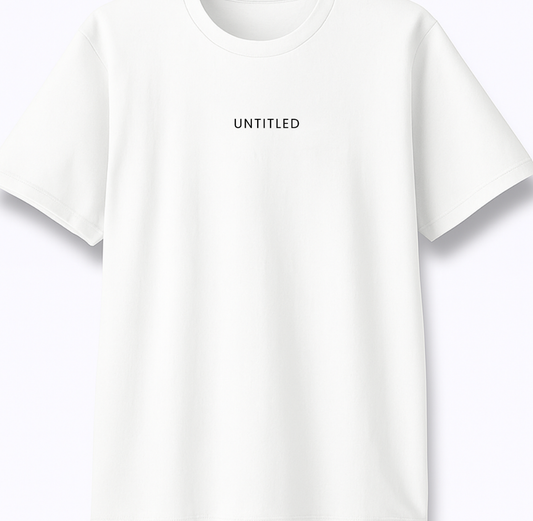 Untitled - Premium White Round Neck Tee