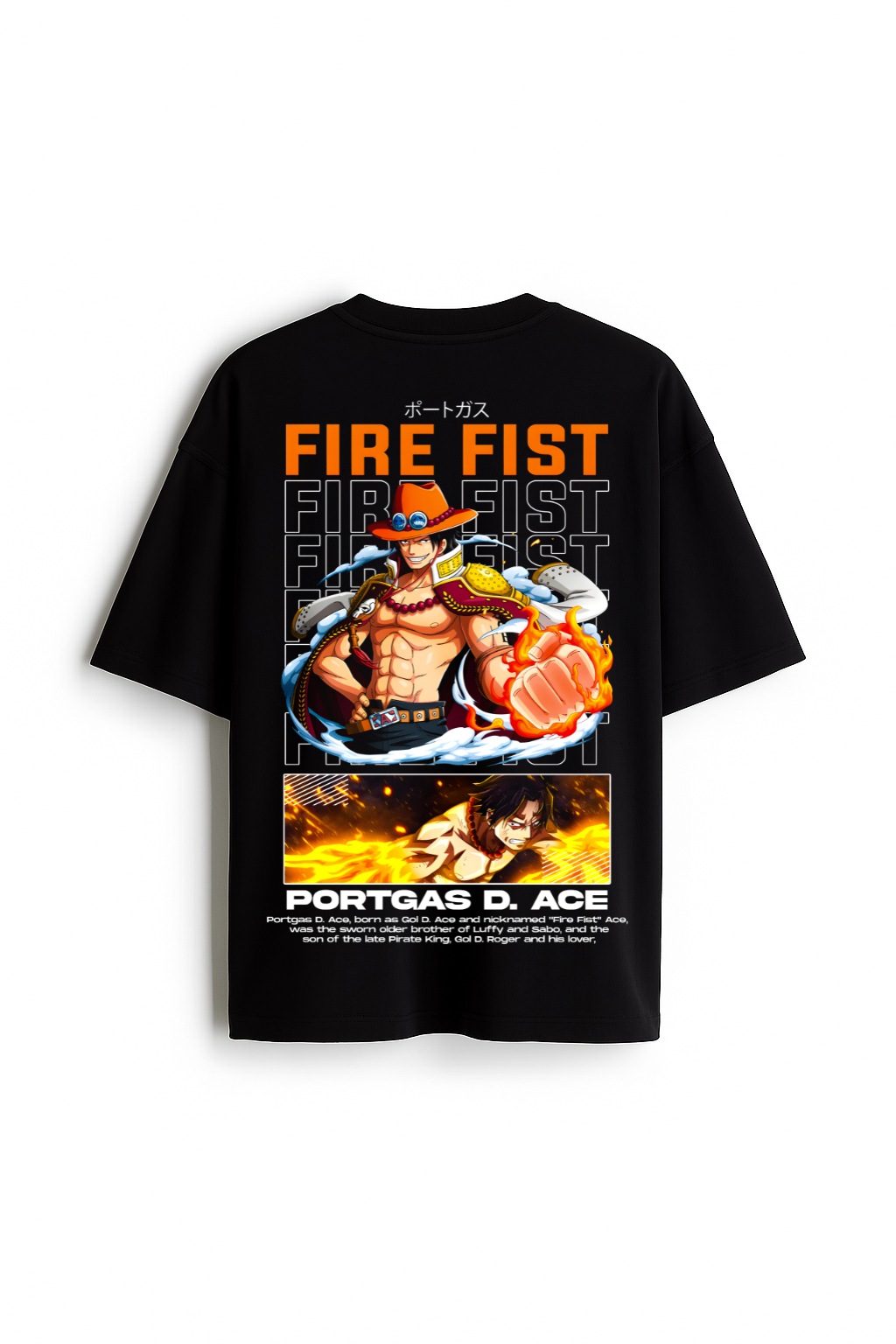 Flame Born Will - Premium Black Oversized Cotton Tee