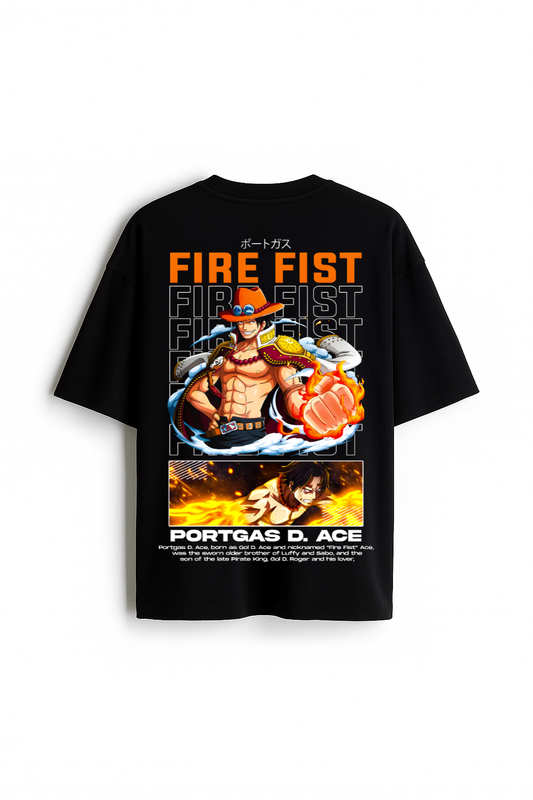 Flame Born Will - Premium Black Oversized Cotton Tee