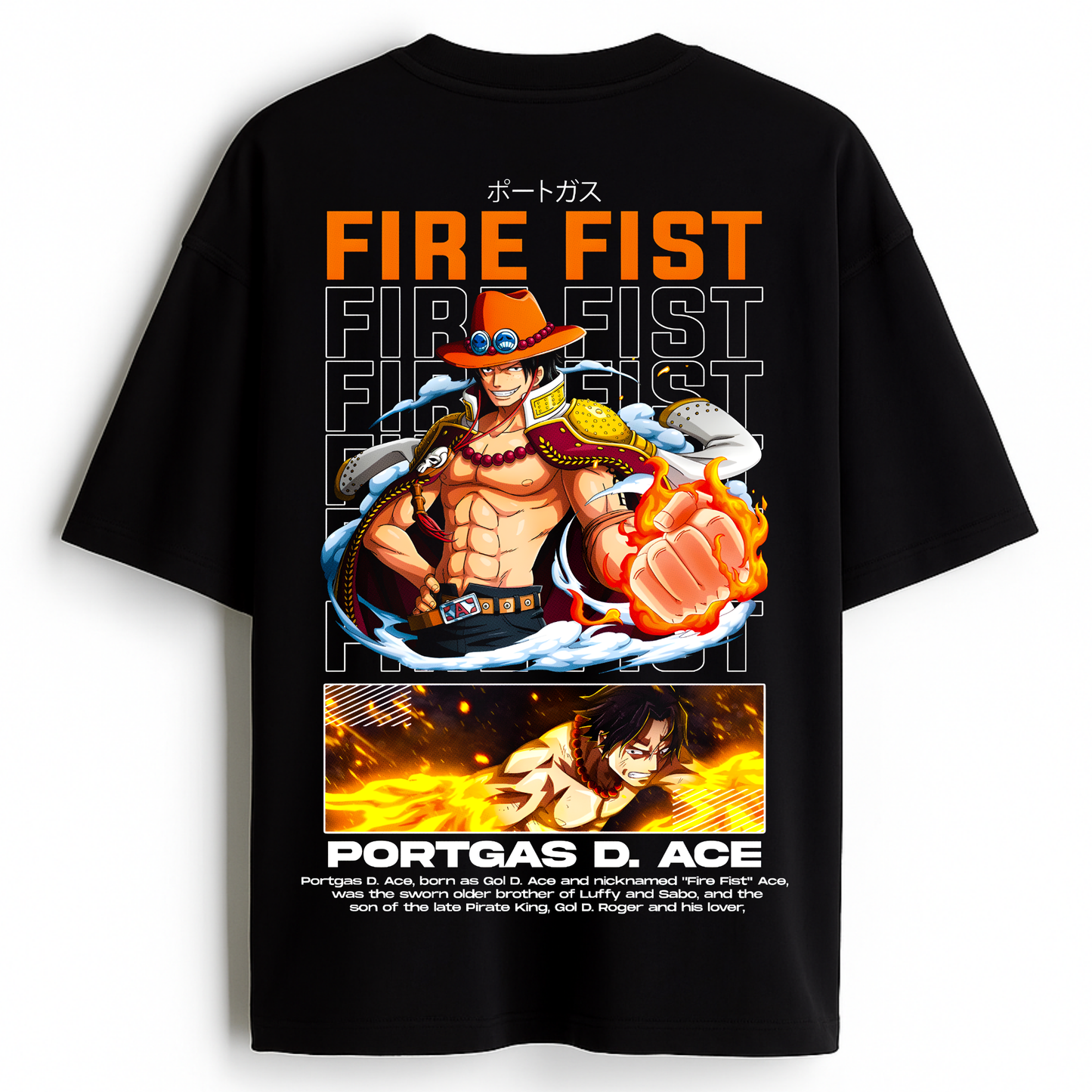 Flame Born Will - Premium Black Oversized Cotton Tee