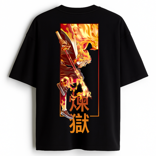 Blazing Resolve - Premium Black Oversized Cotton Tee