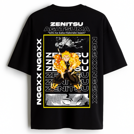 Silent Thunder - Premium Black Oversized Cotton Tee
