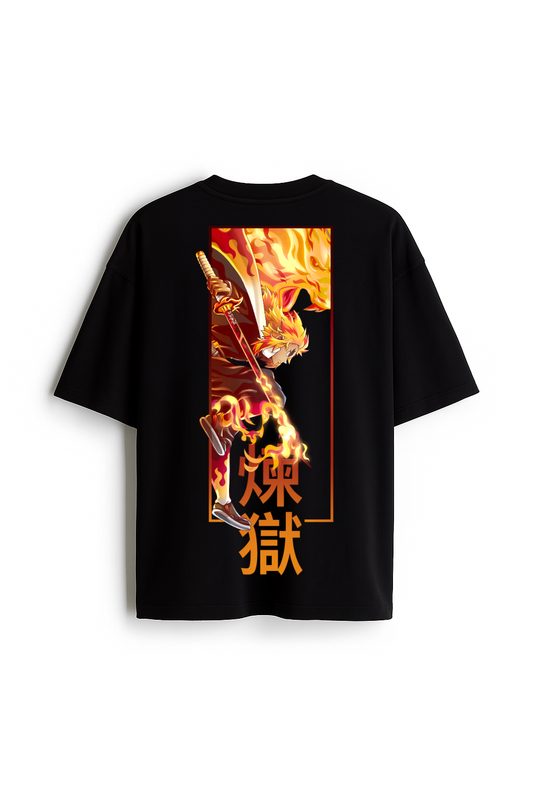 Blazing Resolve - Premium Black Oversized Cotton Tee