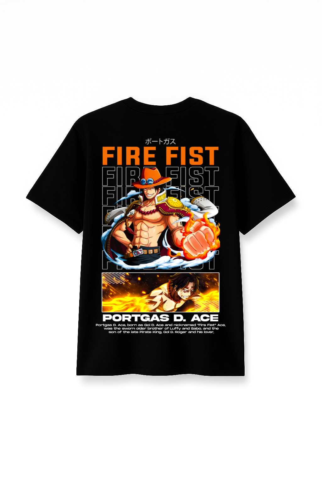 Flame Born Will - Premium Black Round Neck Cotton Tee