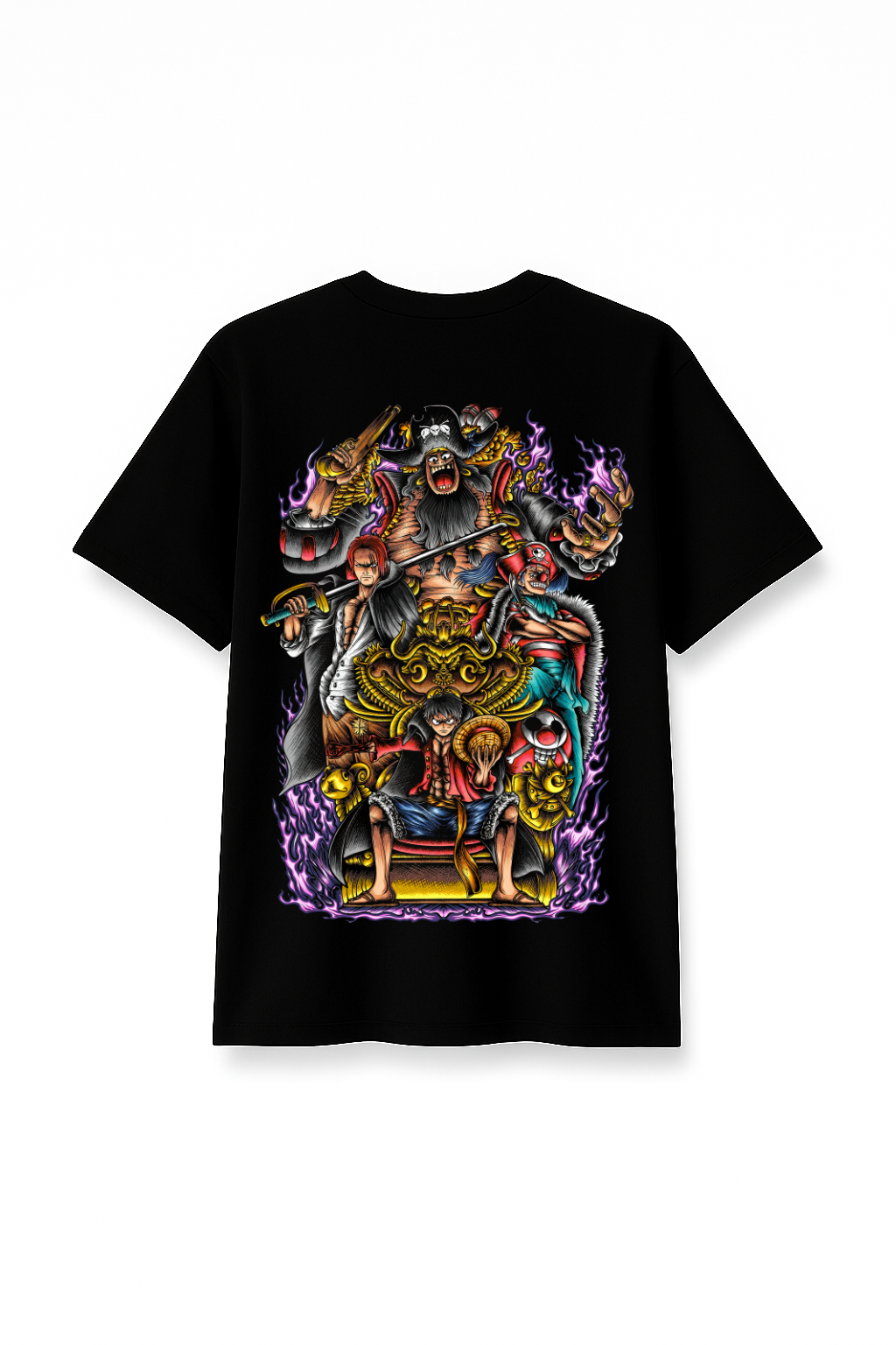 Crown of Power - Premium Black Round Neck Cotton Tee