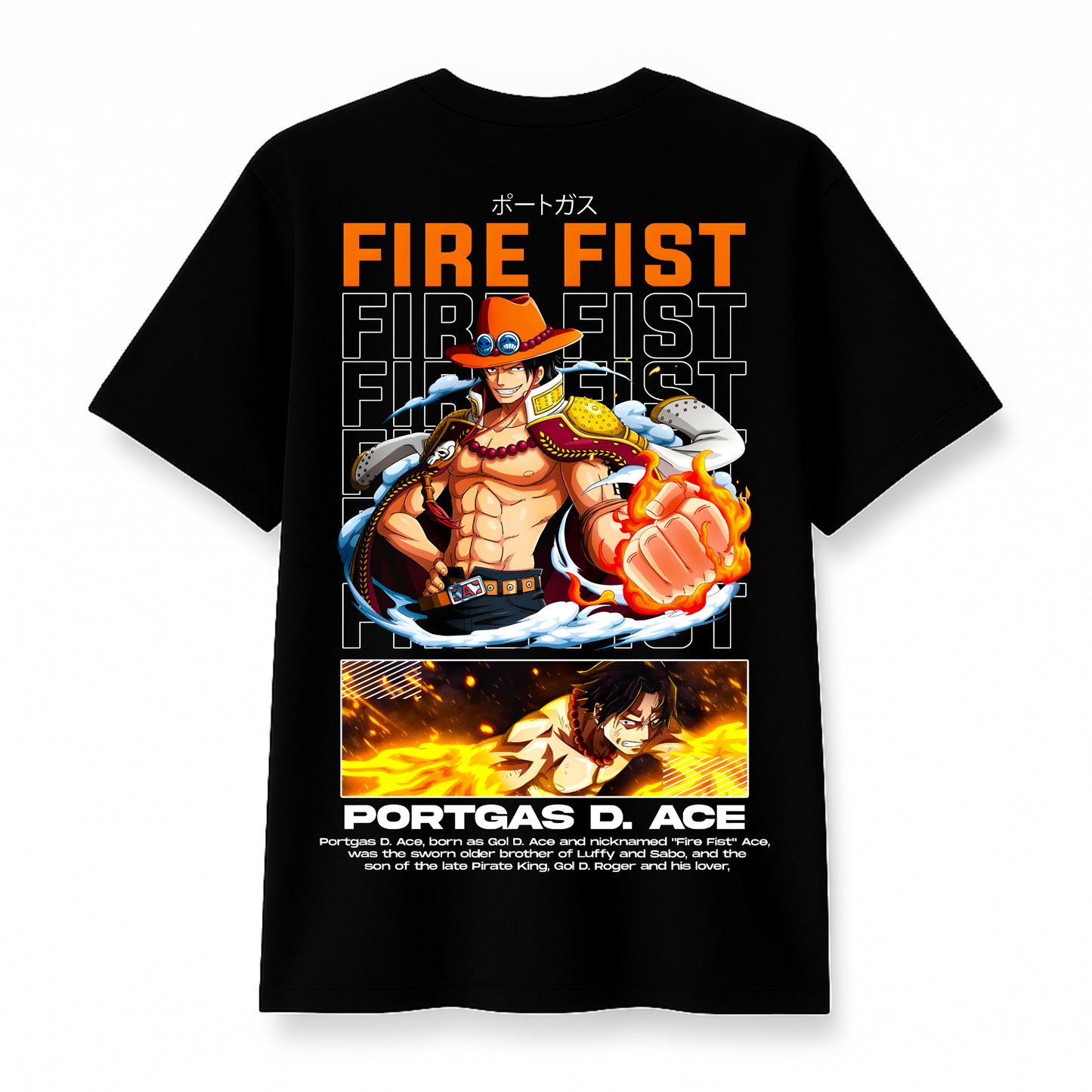 Flame Born Will - Premium Black Round Neck Cotton Tee