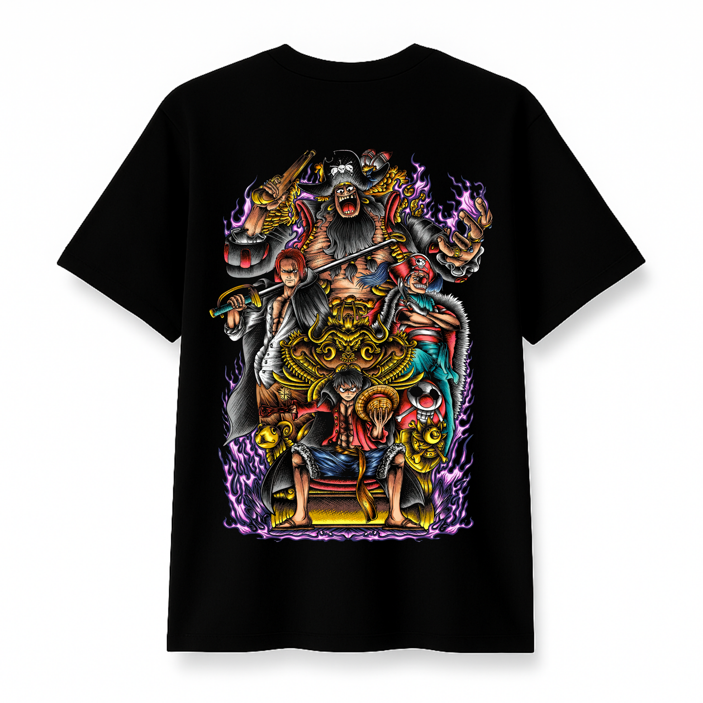 Crown of Power - Premium Black Round Neck Cotton Tee