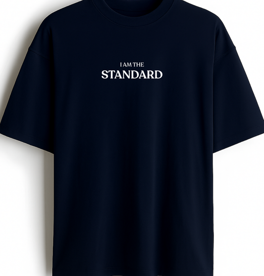 I Am The Standard - Premium Navy Blue Oversized Cotton Tee