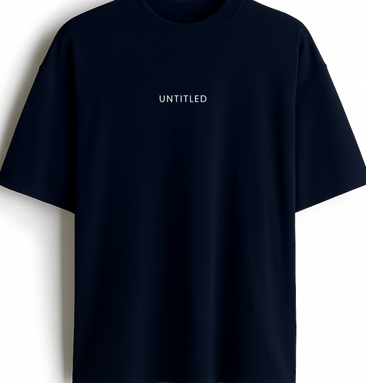Untitled - Premium Navy Blue Oversized Cotton Tee