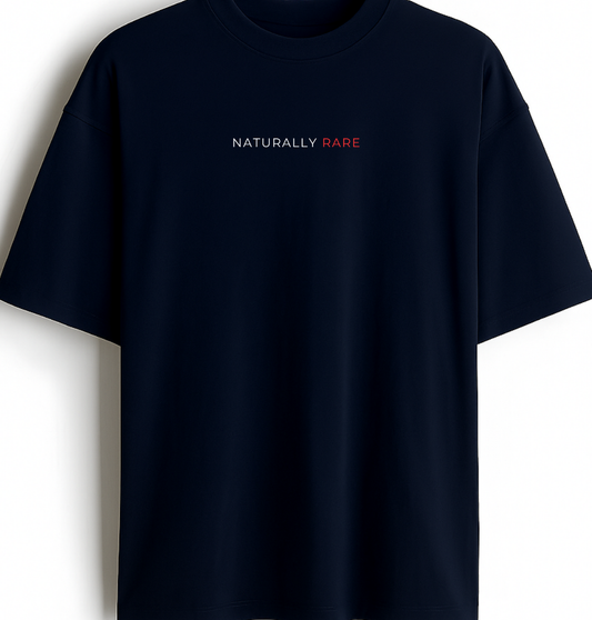 Naturally Rare - Premium Navy Blue Oversized Cotton Tee
