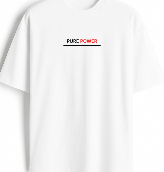 Pure Power - Premium White Oversized Cotton Tee