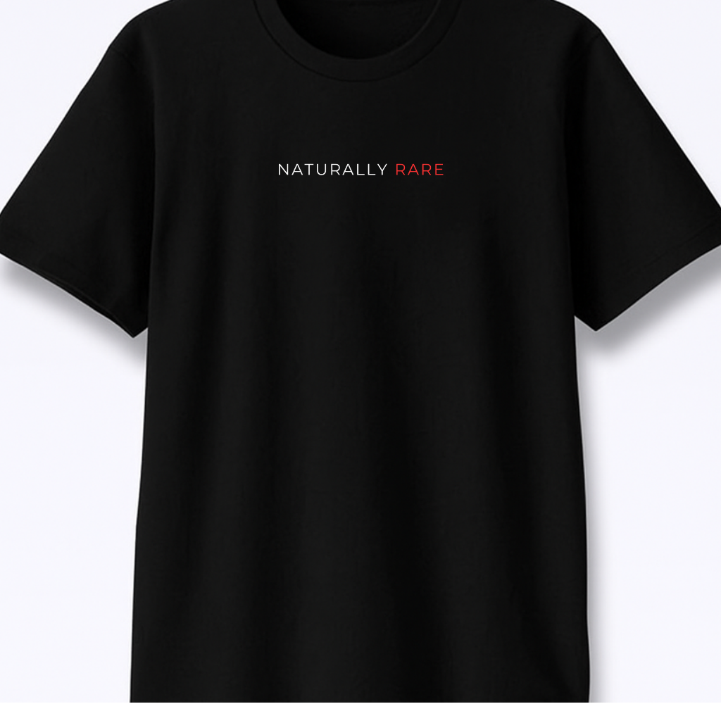 Naturally Rare - Premium Black Round Neck Tee
