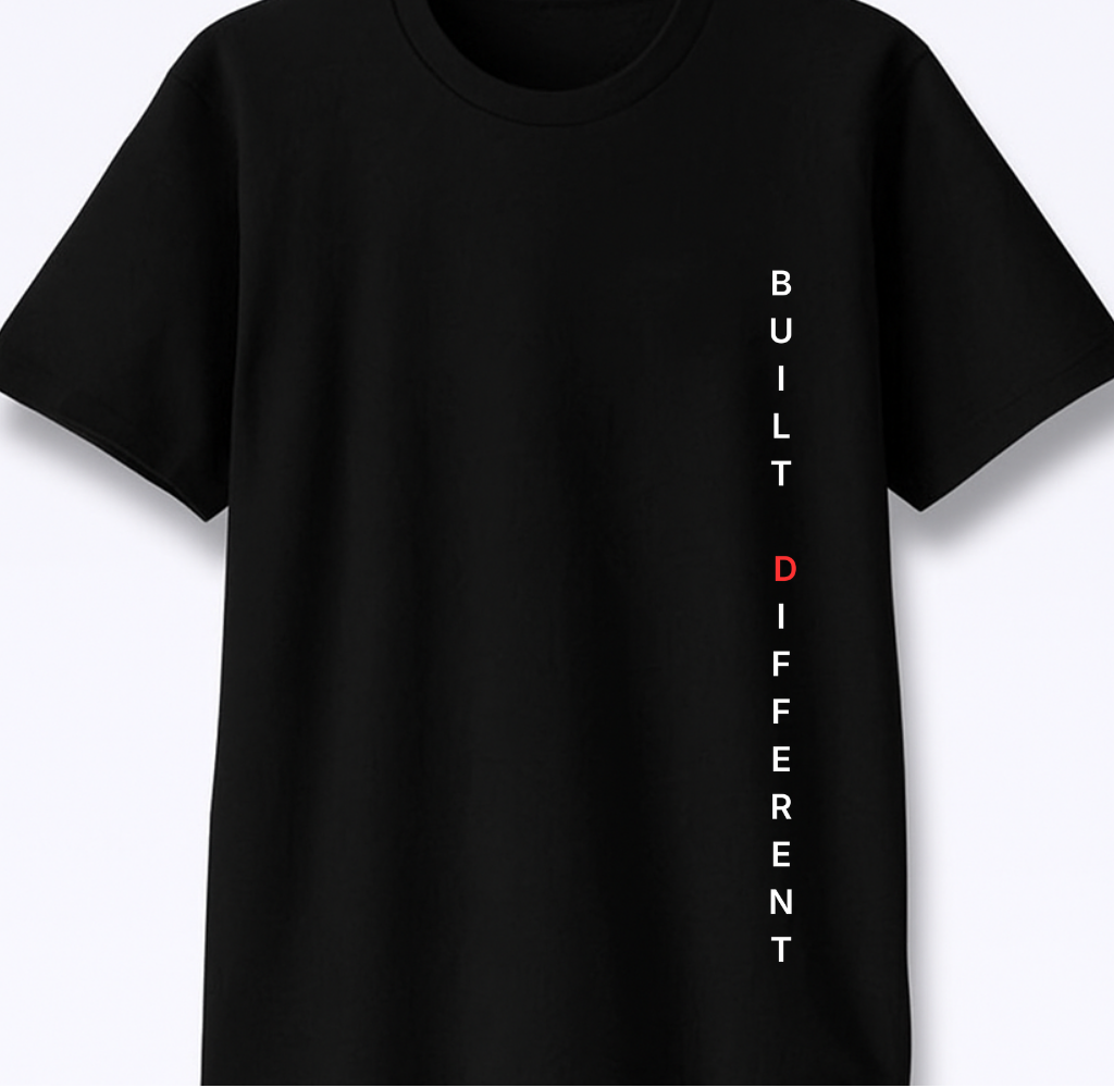 Built Different - Premium Black Round Neck Tee