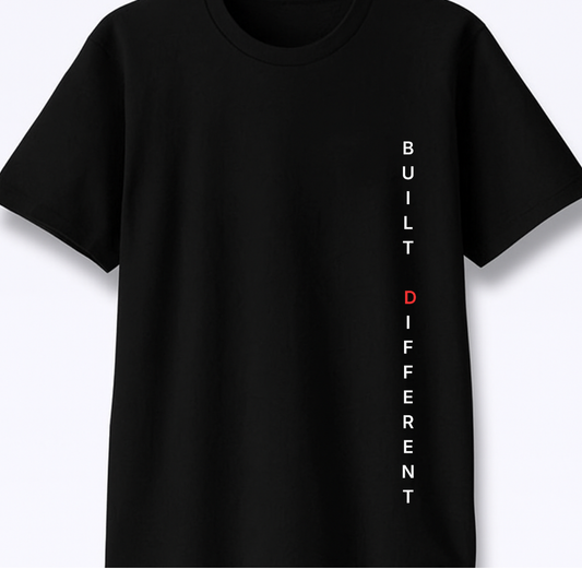 Built Different - Premium Black Round Neck Tee