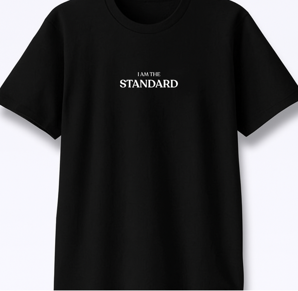 I Am The Standard - Premium Black Round Neck Tee