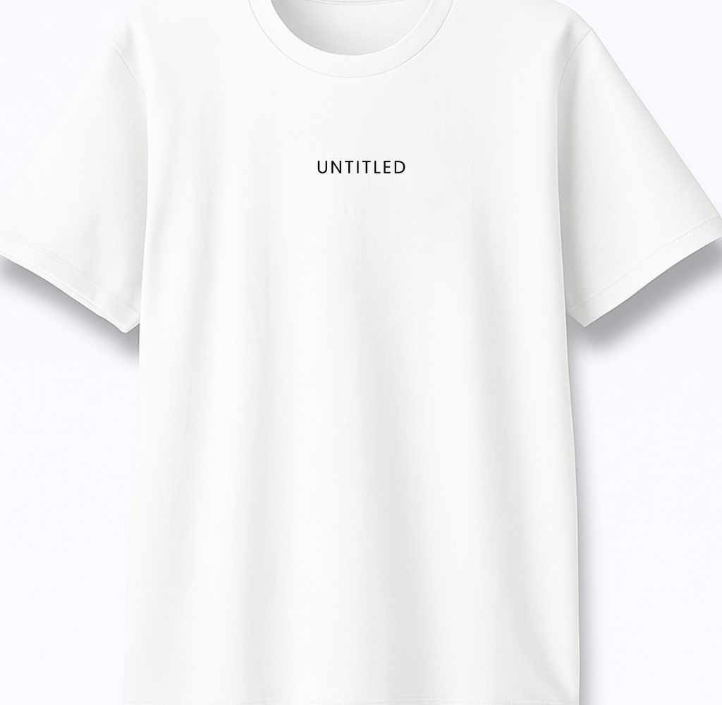 Untitled - Premium White Round Neck Tee