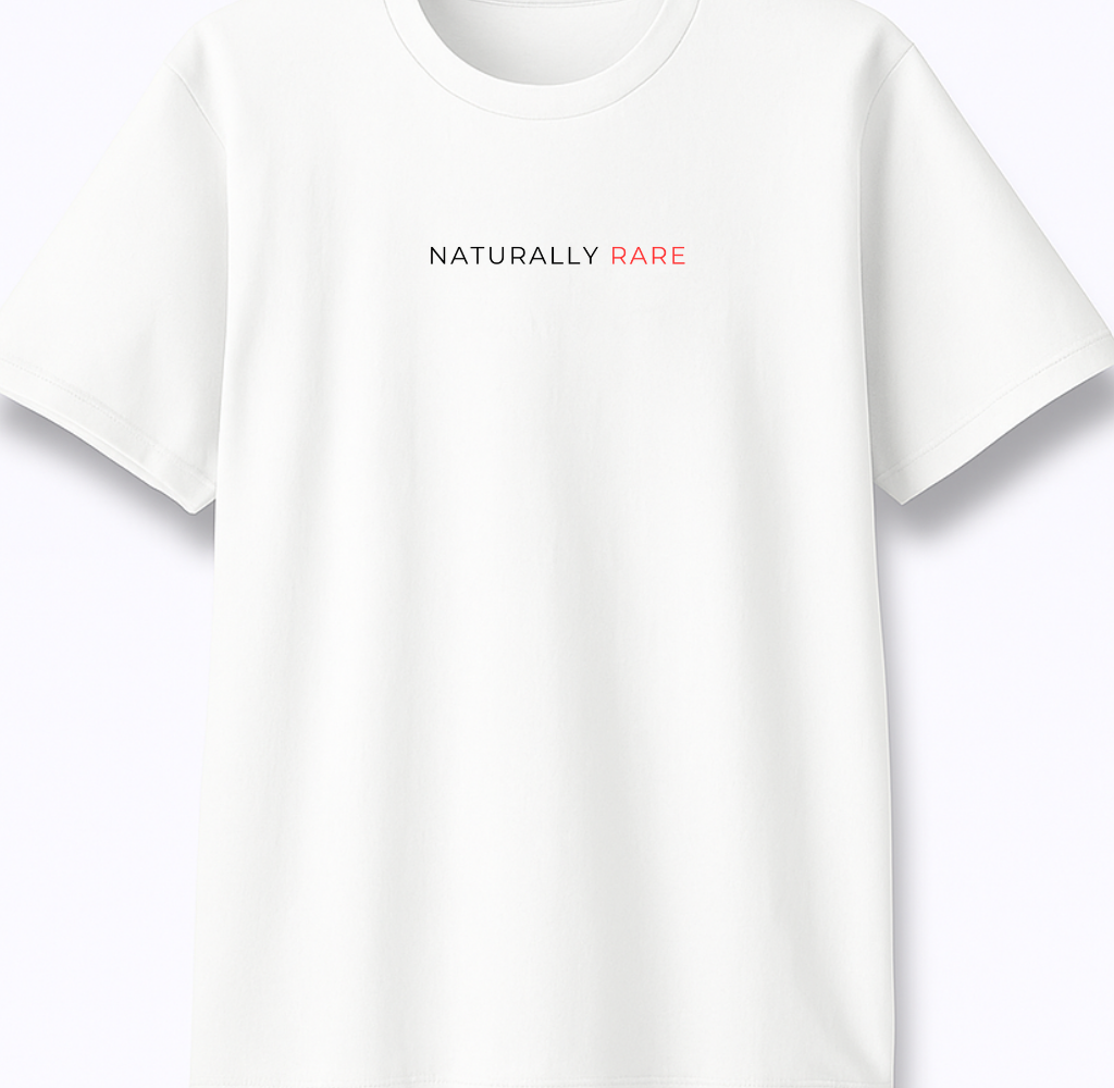 Naturally Rare - Premium White Round Neck Tee