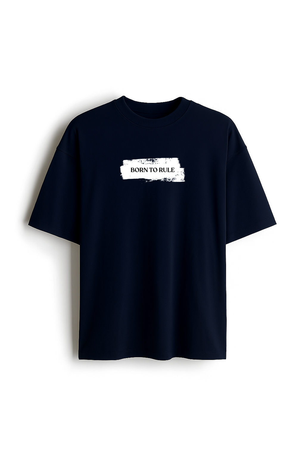 Born To Rule - Premium Navy Blue Oversized Cotton Tee