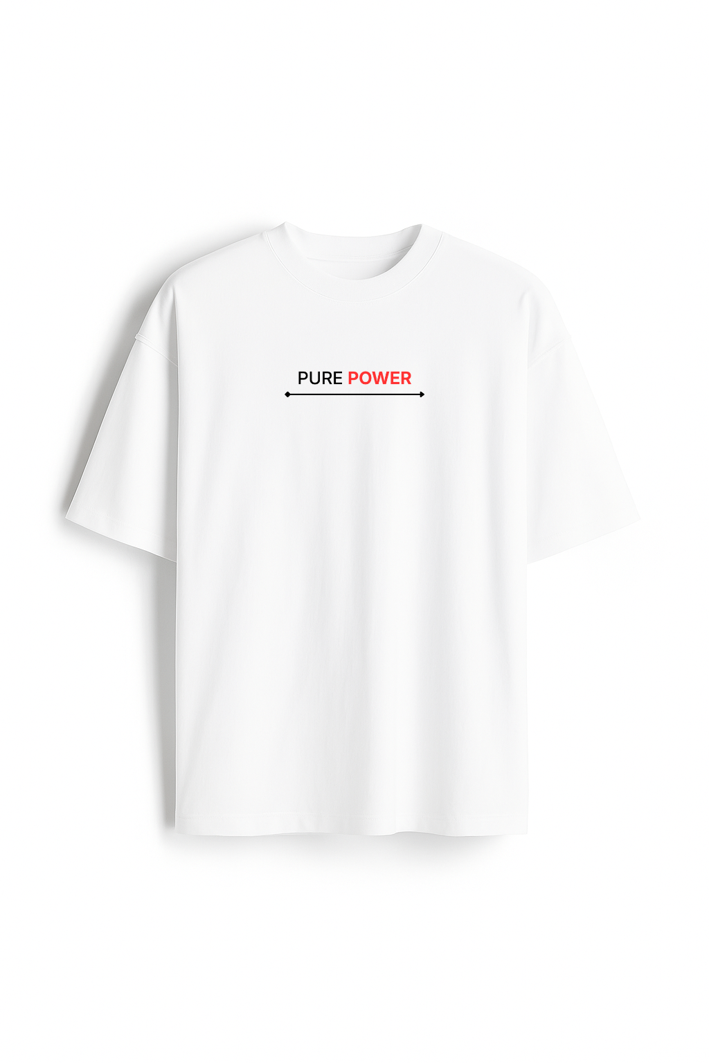 Pure Power - Premium White Oversized Cotton Tee