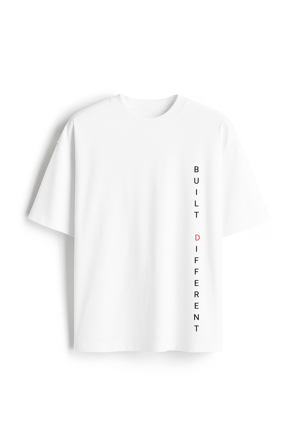 Built Different - Premium White Oversized Cotton Tee