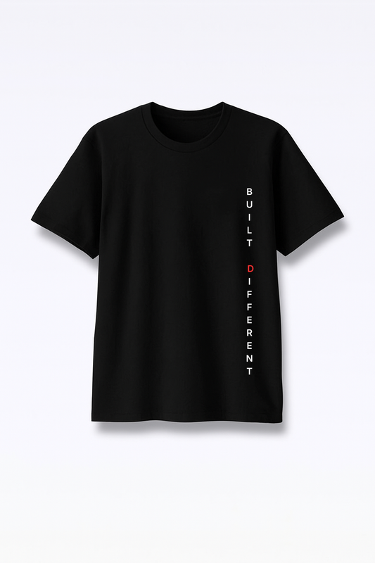 Built Different - Premium Black Round Neck Tee
