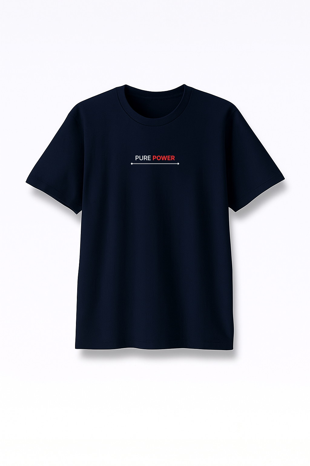 Pure Power - Premium Navy Blue Round Neck Tee