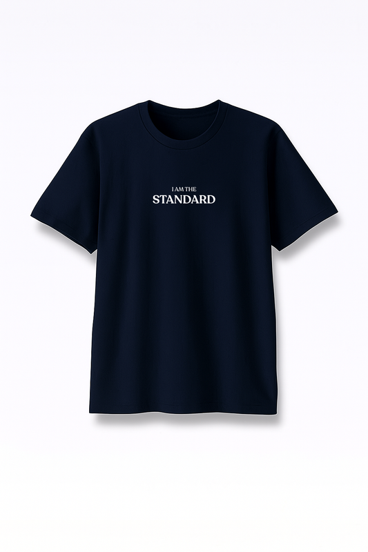 I Am The Standard - Premium Navy Blue Round Neck Tee