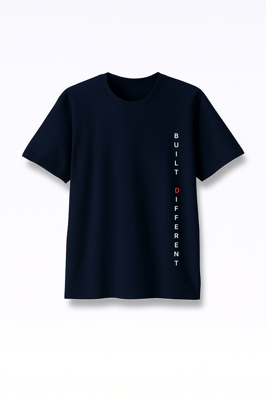 Built Different - Premium Navy Blue Round Neck Tee