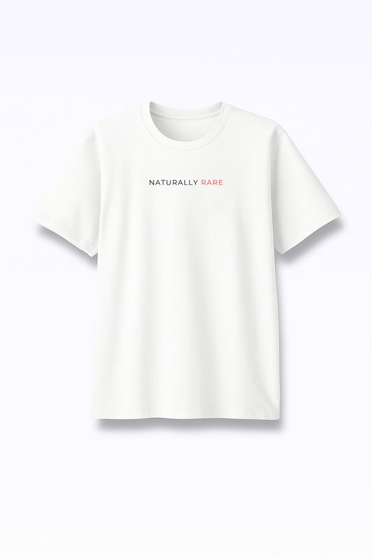 Naturally Rare - Premium White Round Neck Tee