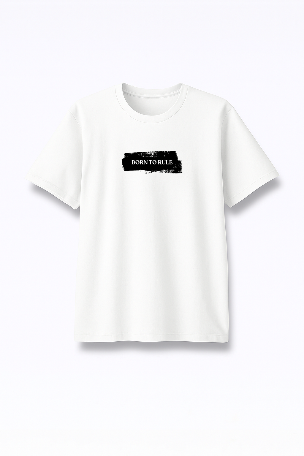 Born To Rule - Premium White Round Neck Tee