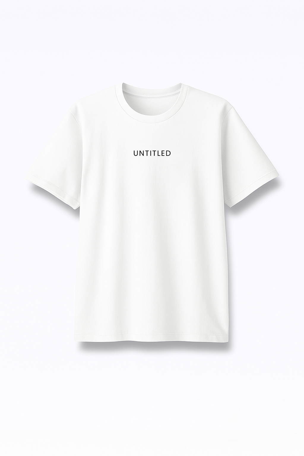 Untitled - Premium White Round Neck Tee