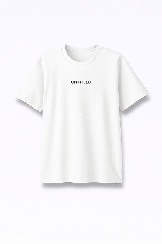 Untitled - Premium White Round Neck Tee