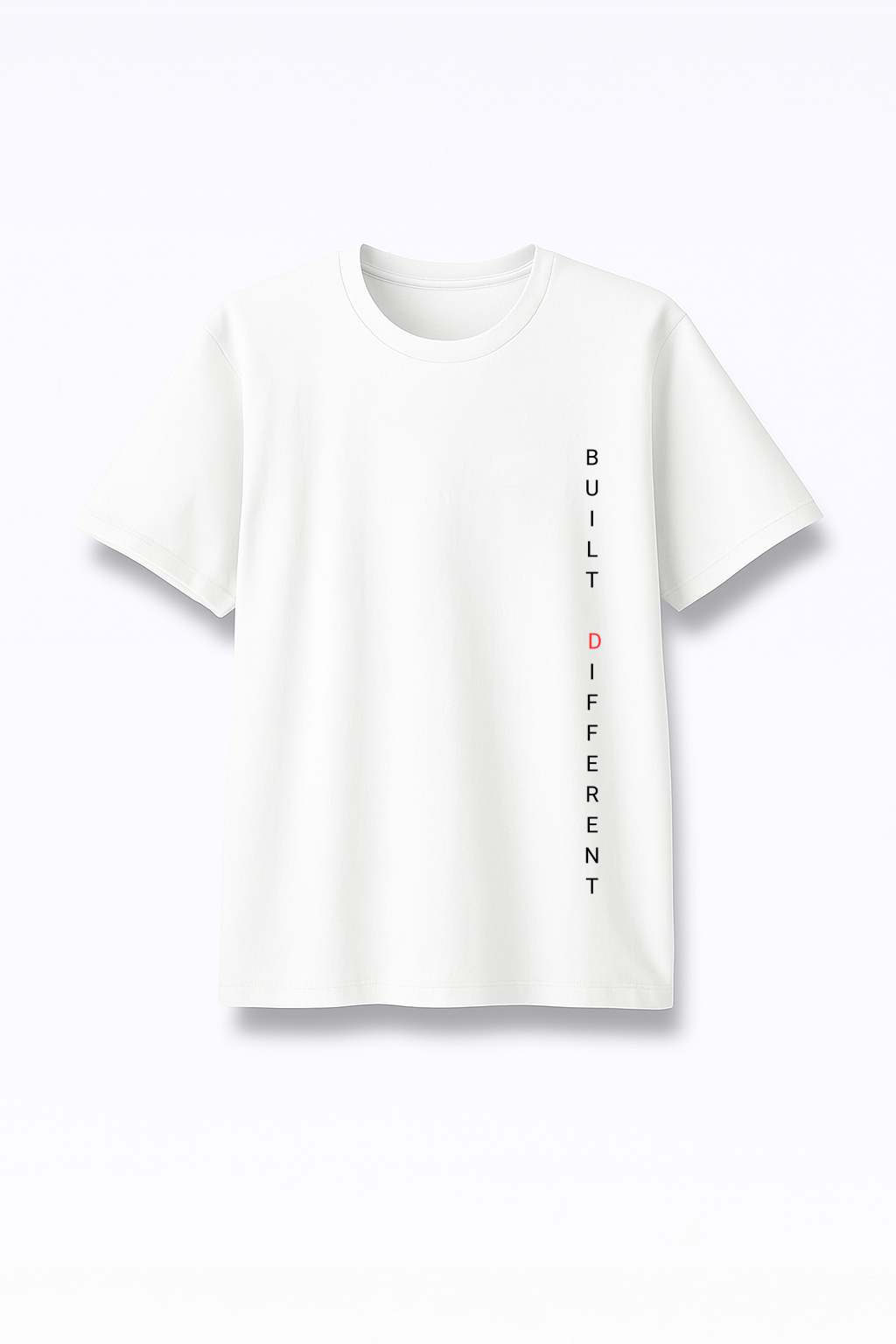 Built Different - Premium White Round Neck Tee