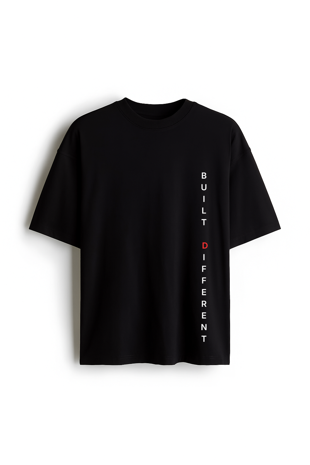 Built Different - Premium Black Oversized Cotton Tee