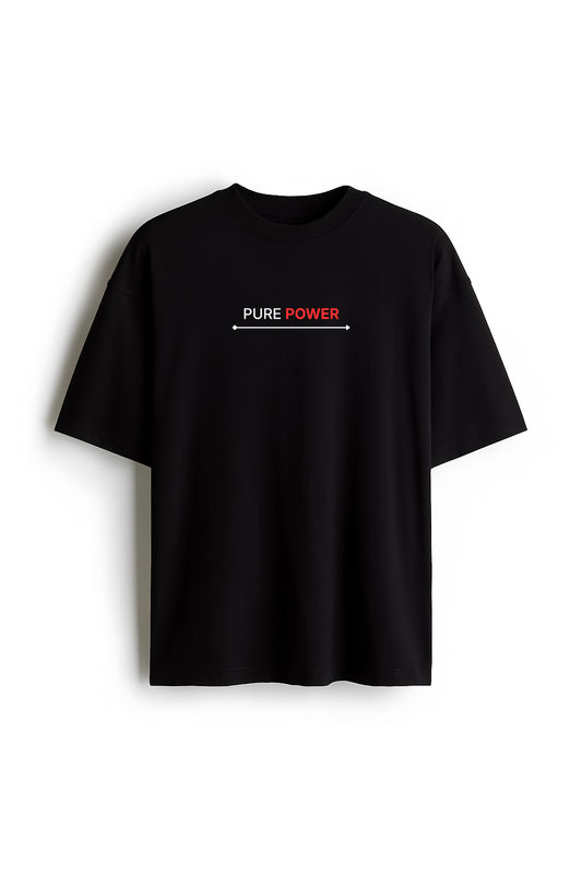 Pure Power - Premium Black Oversized Cotton Tee