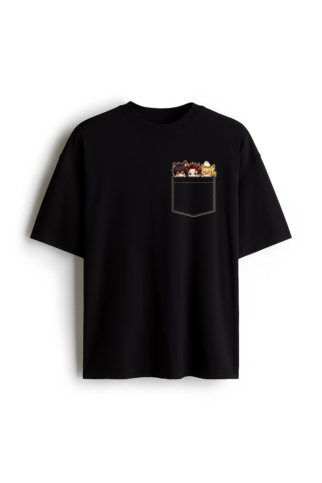 Blazing Resolve - Premium Black Oversized Cotton Tee